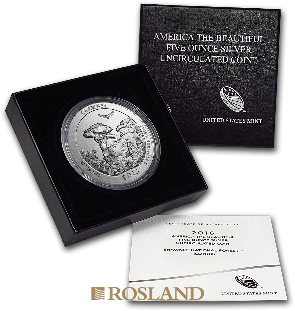 5 Unzen Silbermünze ATB Shawnee National Forest 2016 P (Box, Zertifikat)