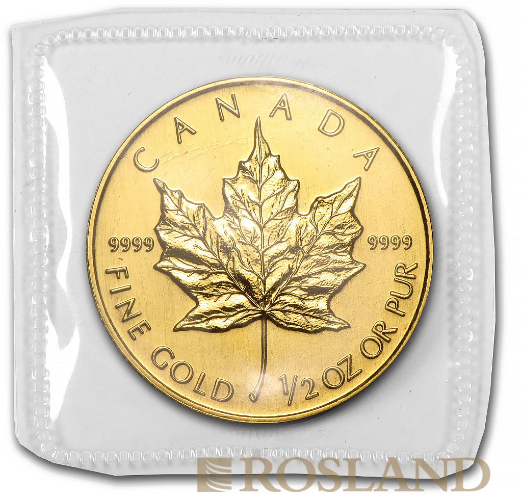 1/2 Unze Goldmünze Kanada Maple Leaf 1992