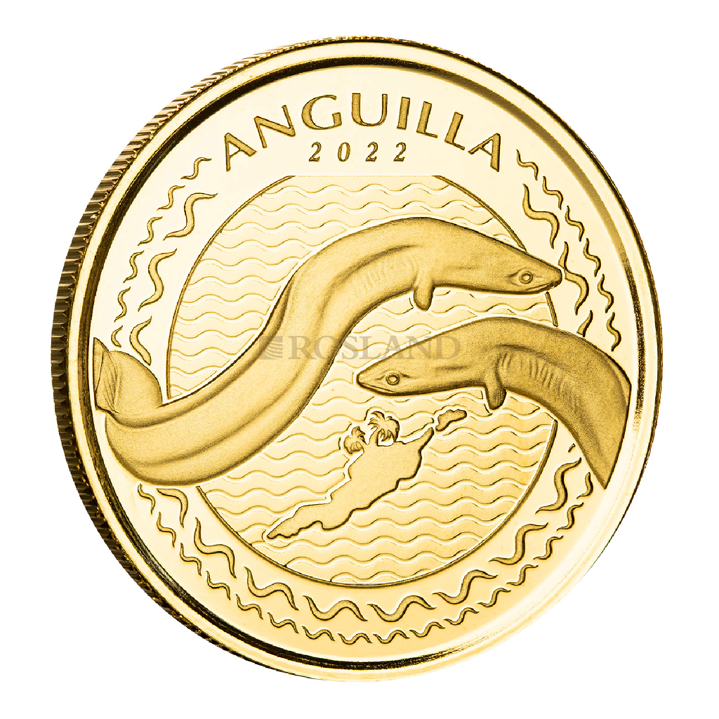1 Unze Goldmünze EC8 Anguilla Aale 2022 (Blister, Zertifikat)