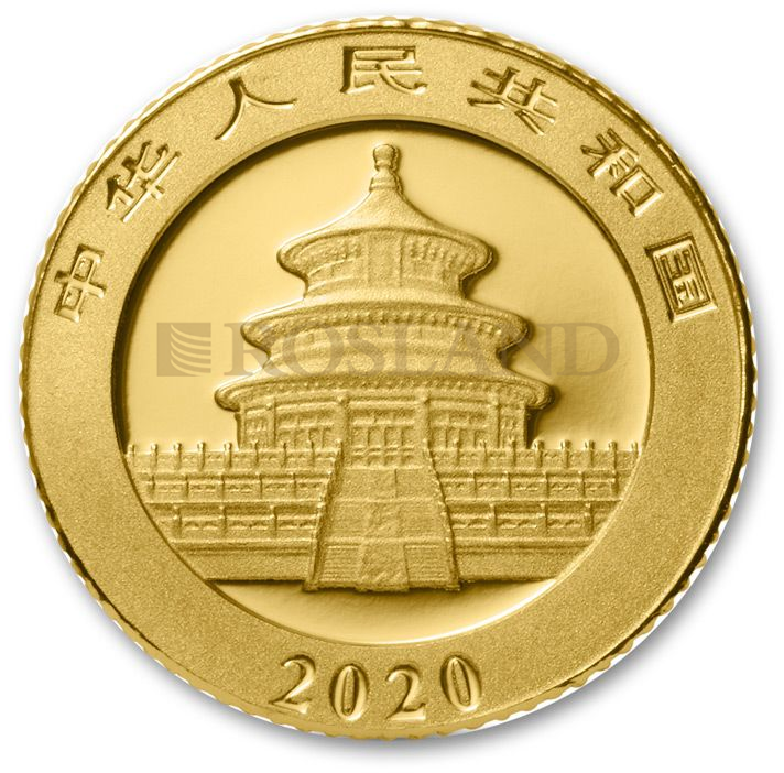 1 Gramm Goldmünze China Panda 2020