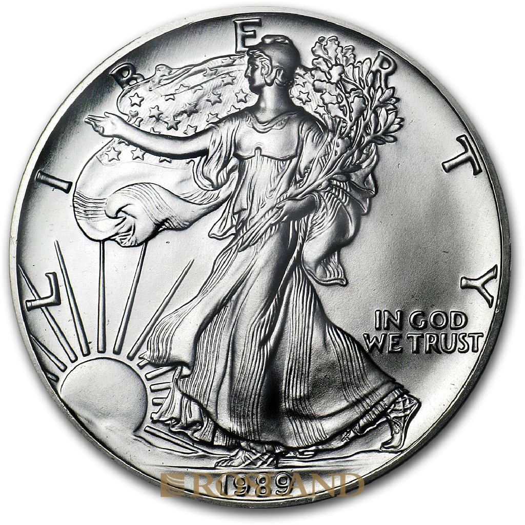 1 Unze Silbermünze American Eagle 1989 PCGS MS-70