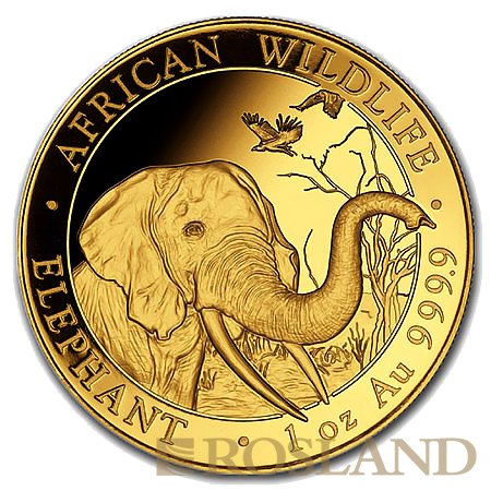 1 Unze Goldmünze Somalia Elefant 2018