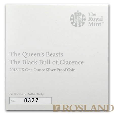 1 Unze Silbermünze Queens Beasts Falke 2019 PP (Box, Zertifikat)