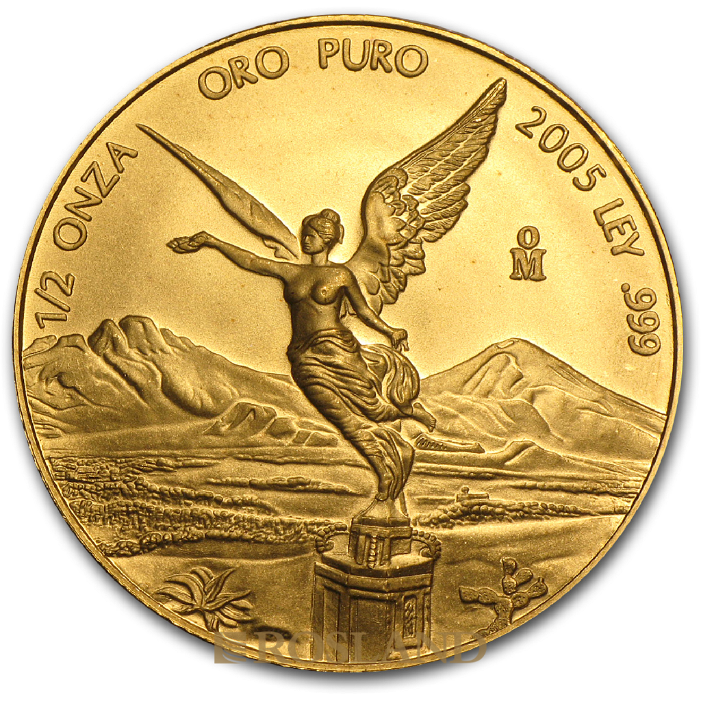 1/2 Unze Goldmünze Mexican Libertad 2005