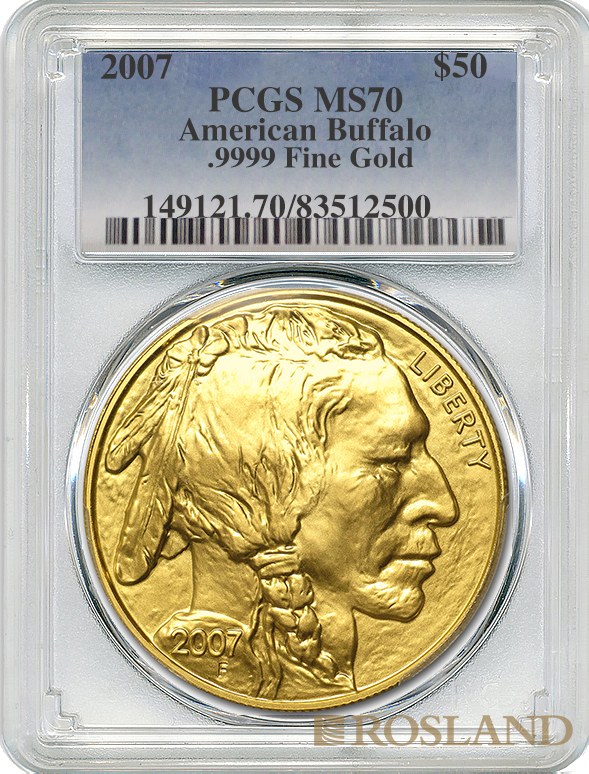 1 Unze Goldmünze American Buffalo 2007 PCGS MS-70