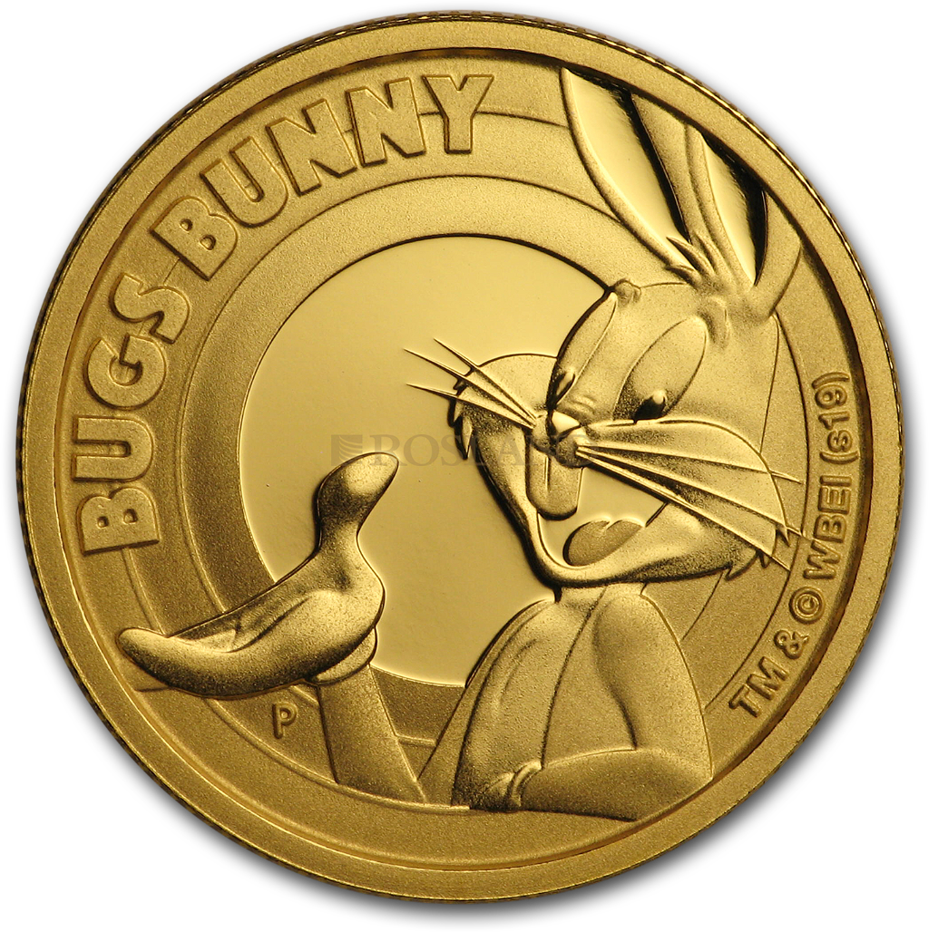 1/4 Unze Goldmünze Tuvalu Looney Tunes - Bugs Bunny 2019 PP (Box, Zertifikat)