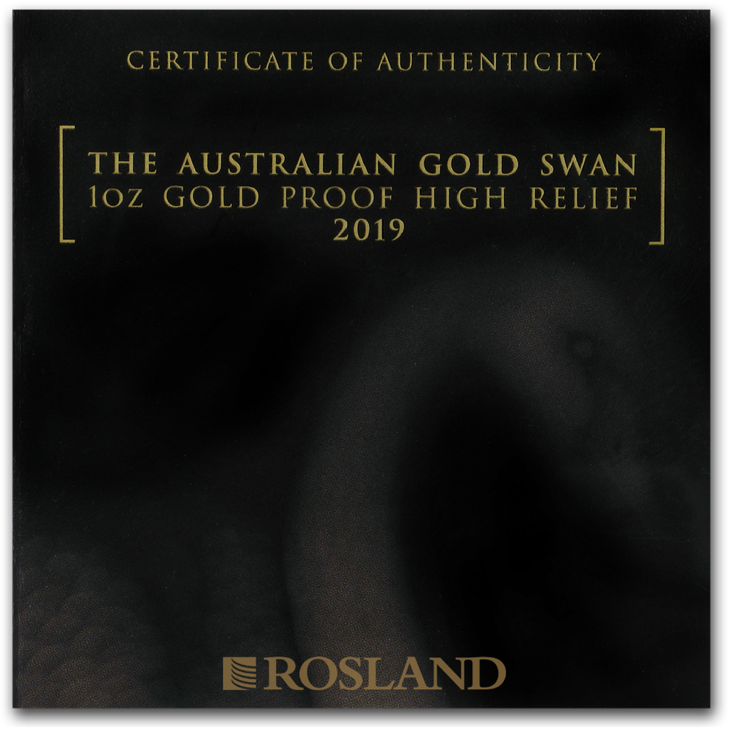 1 Unze Goldmünze Australien Schwan 2019 PP (HR, Box, Zertifikat)