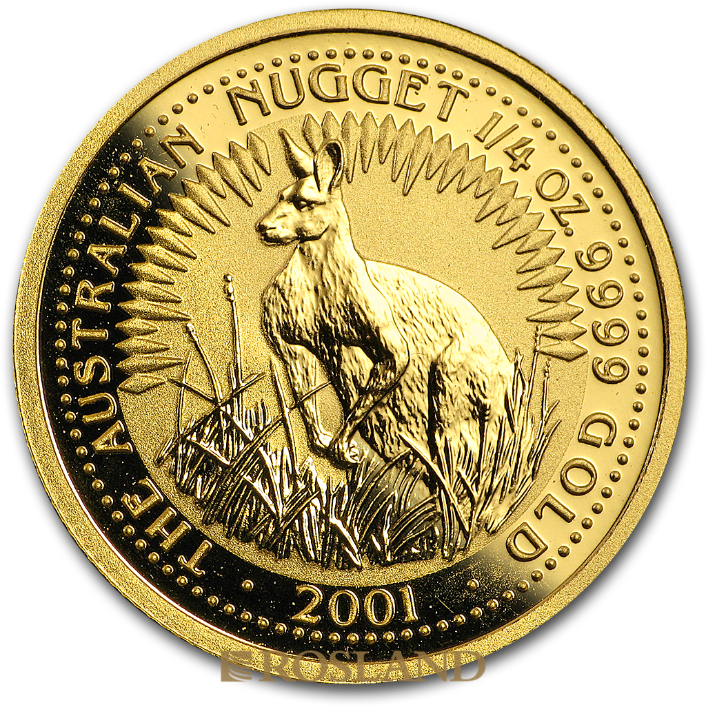1/4 Unze Goldnugget Australien Känguru 2001