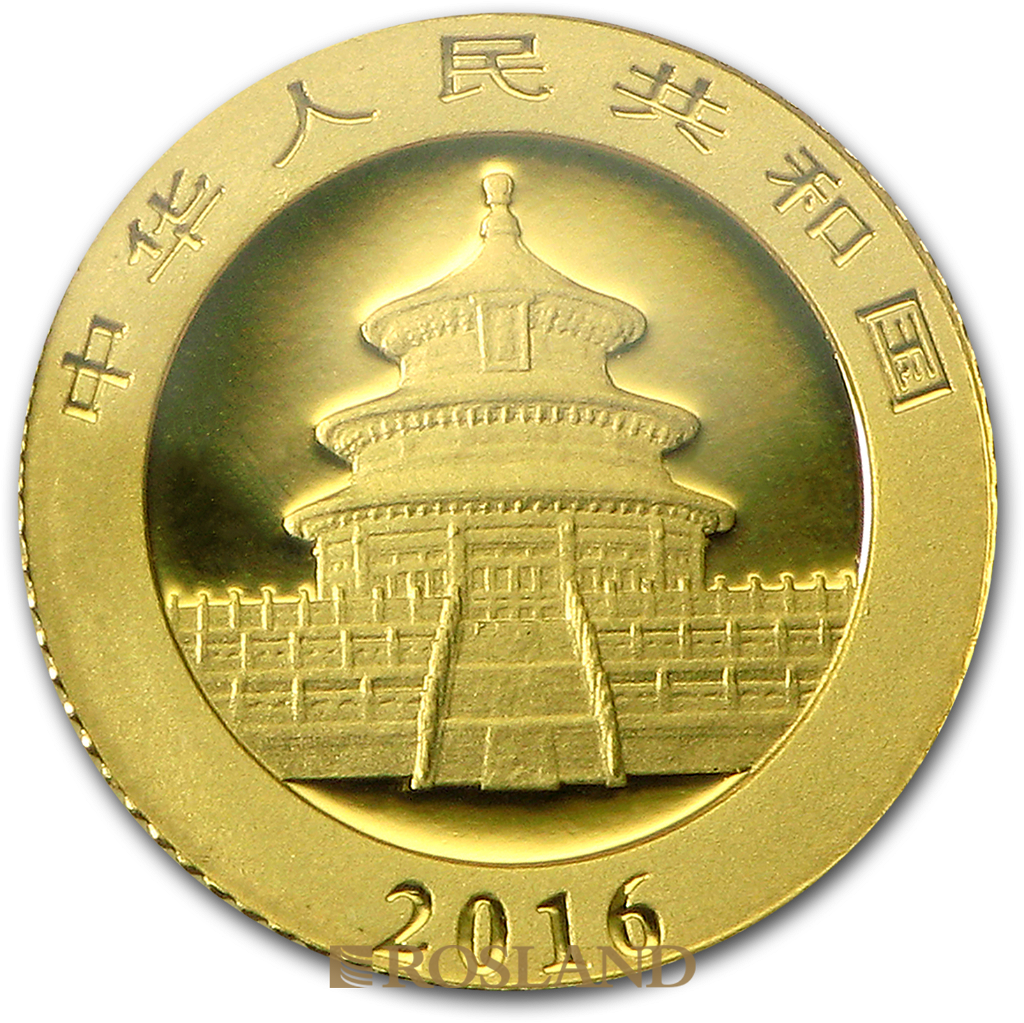 1 Gramm Goldmünze China Panda 2016