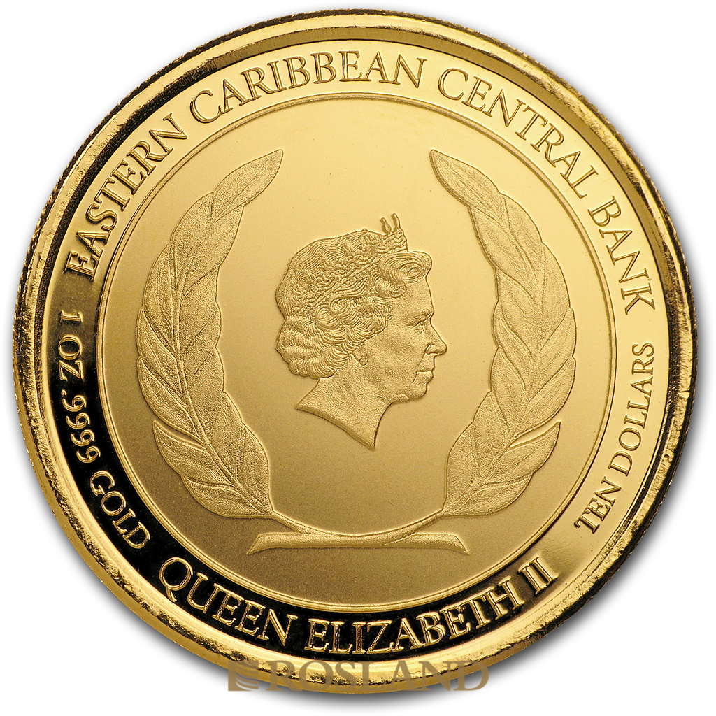 1 Unze Goldmünze EC8 Antigua & Barbuda Rum Runner 2018 PP (Koloriert, Box, Zeritfikat)