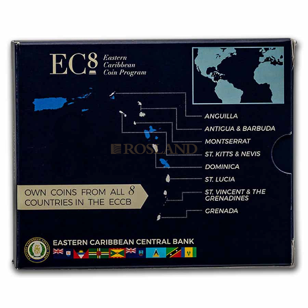 1 Unze Goldmünze EC8 St. Lucia Botanical Gardens 2021 PP (Koloriert, Box, Zertifikat)