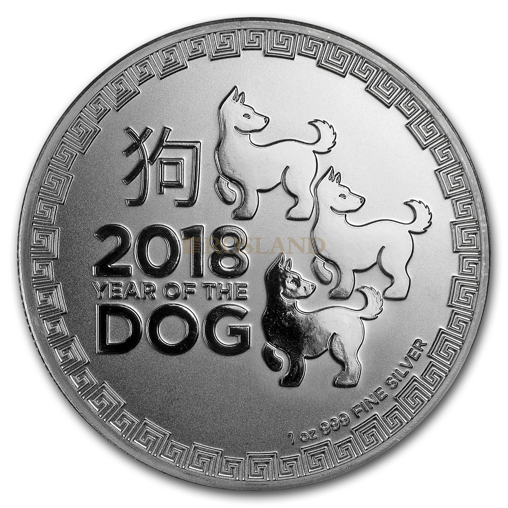 1 Unze Silbermünze Niue Lunar Jahr des Hundes 2018