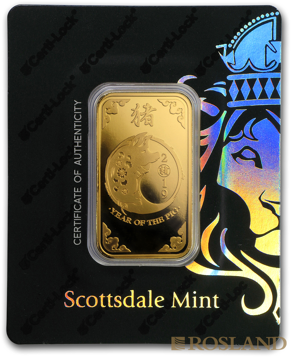 1 Unze Goldbarren Scottsdale Mint Schwein