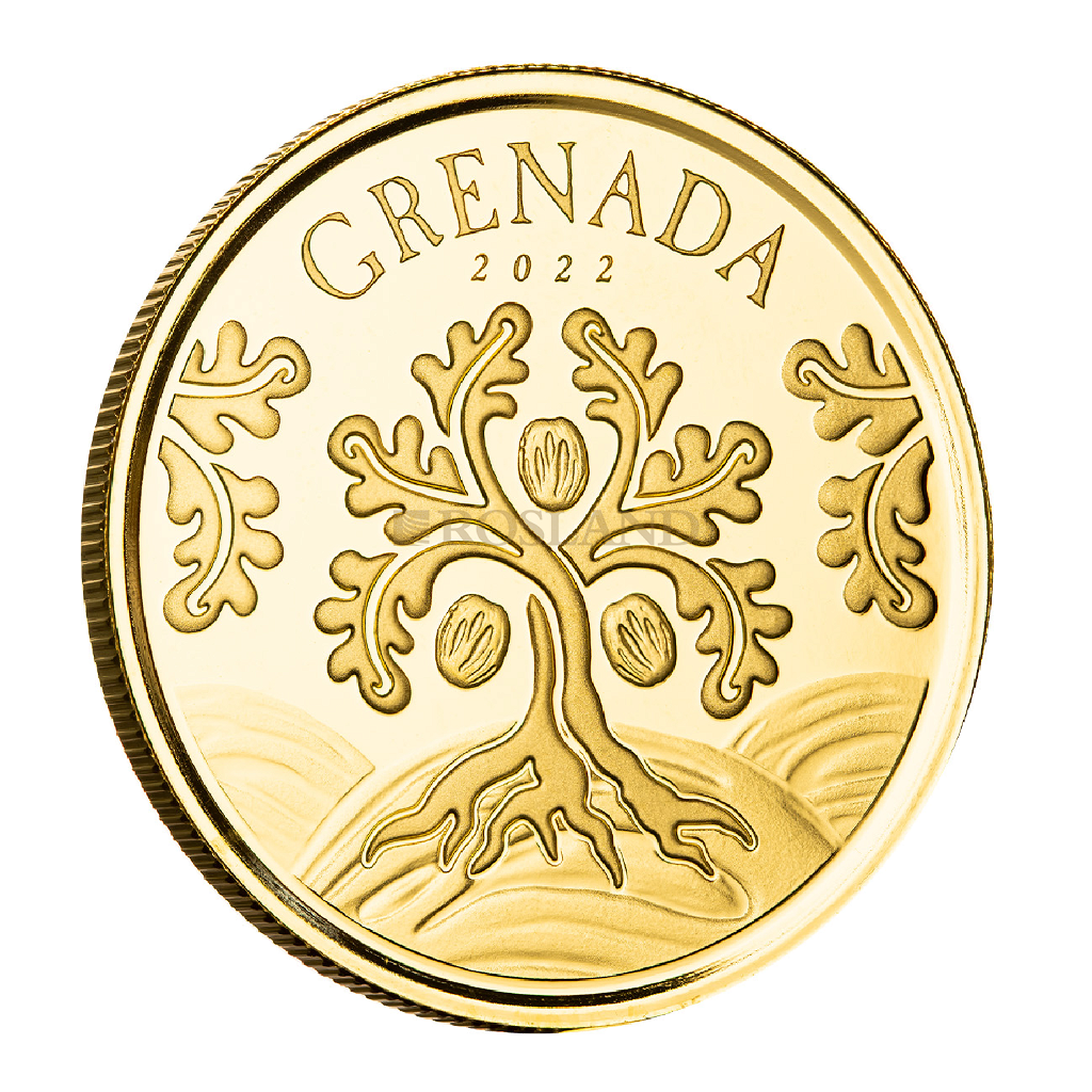 1 Unze Goldmünze EC8 Grenada Nutmeg Tree 2022 (Blister, Zertifikat) 