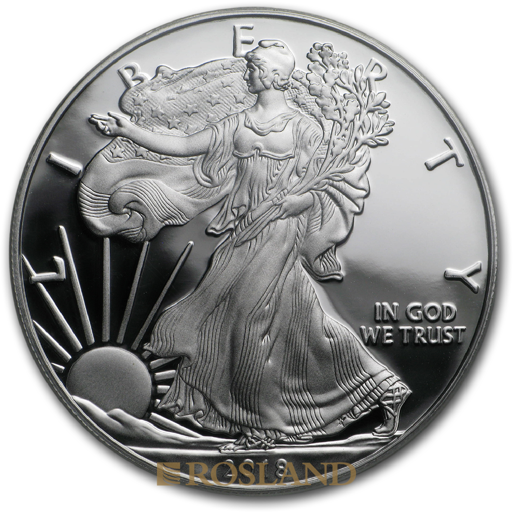 1 Unze Silbermünze American Eagle 2018 (W) PP PCGS PR-70 (FD, DCAM)