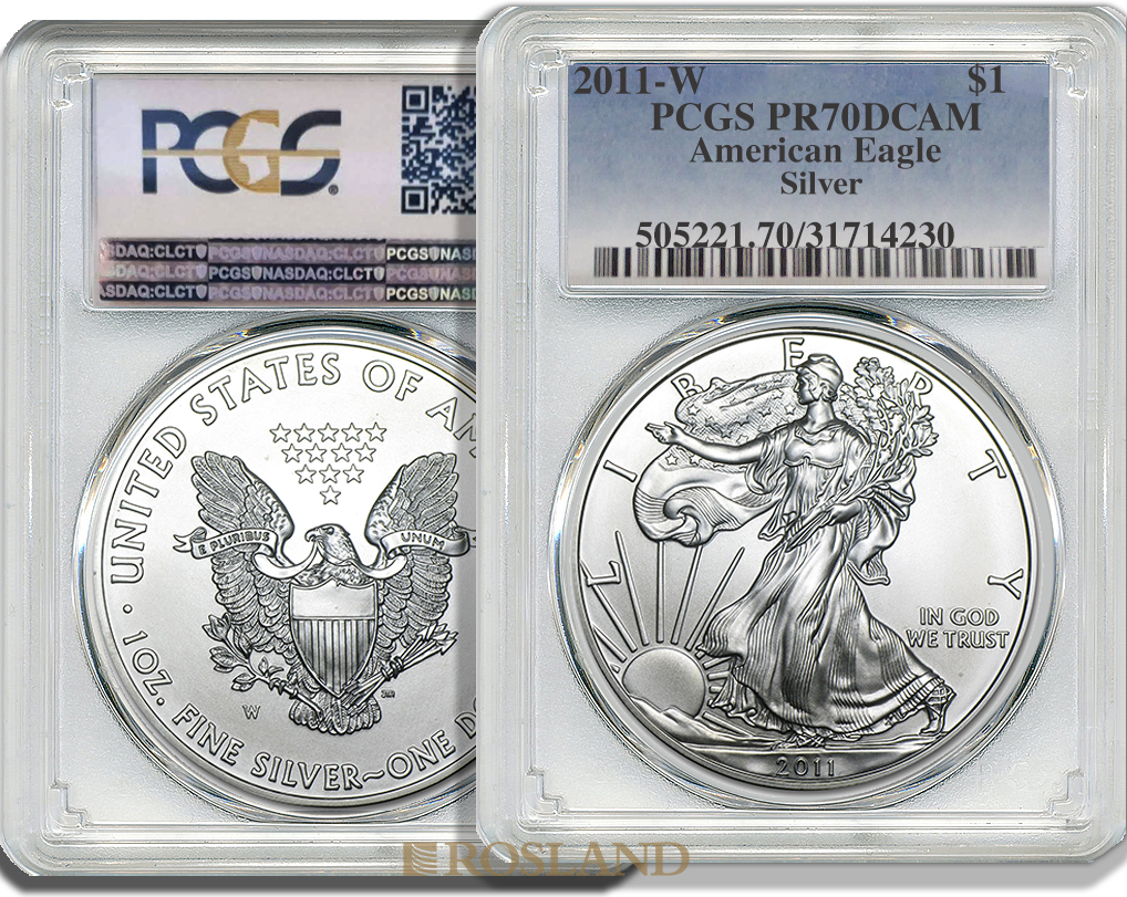 1 Unze Silbermünze American Eagle 2011 (W) PP PCGS PR-70 DCAM