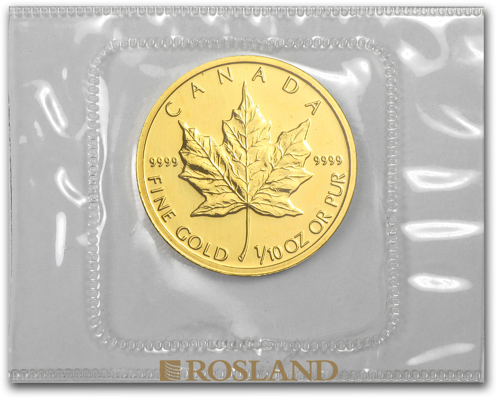 1/10 Unze Goldmünze Kanada Maple Leaf 2002