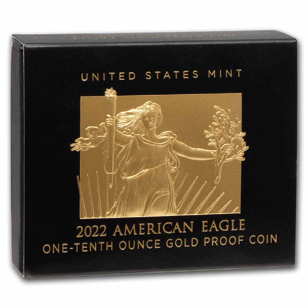 1/10 Unze Goldmünze American Eagle 2022 PP (W, Box, Zertifikat)