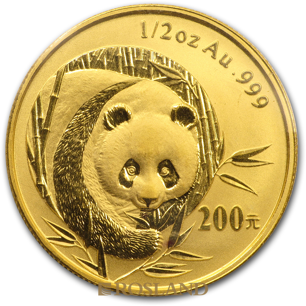 1/2 Unze Goldmünze China Panda 2003