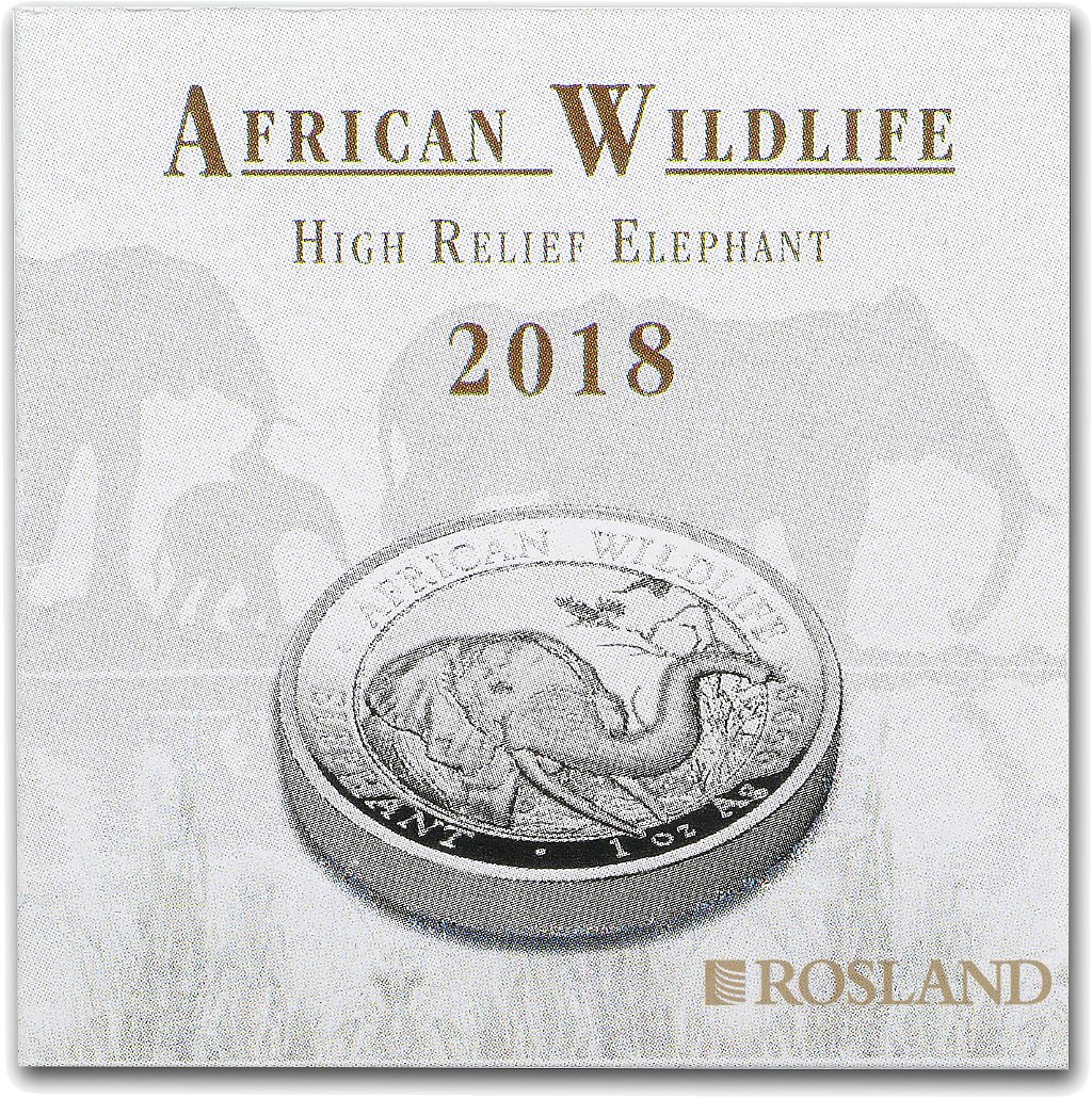 1 Unze Silbermünze Somalia Elefant 2018 (HR, Box, Zertifikat)