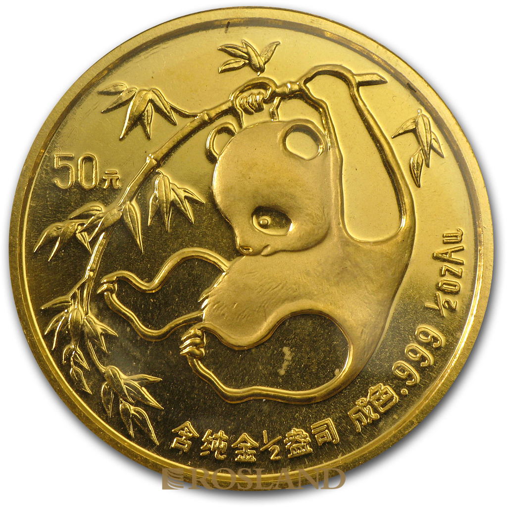 1/2 Unze Goldmünze China Panda 1985