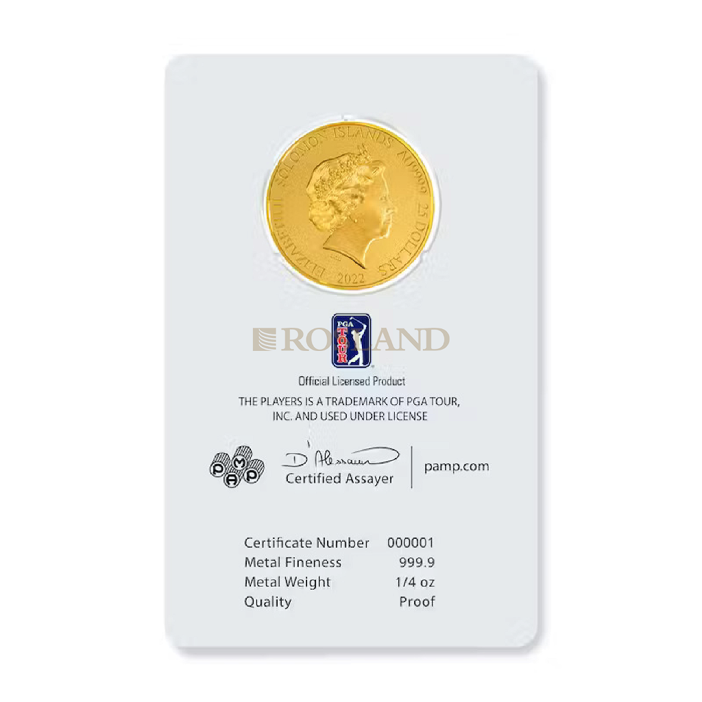 1/4 Unze Goldmünze PGA TOUR® THE PLAYERS Championship 2022 PP (Box, Zertifikat)