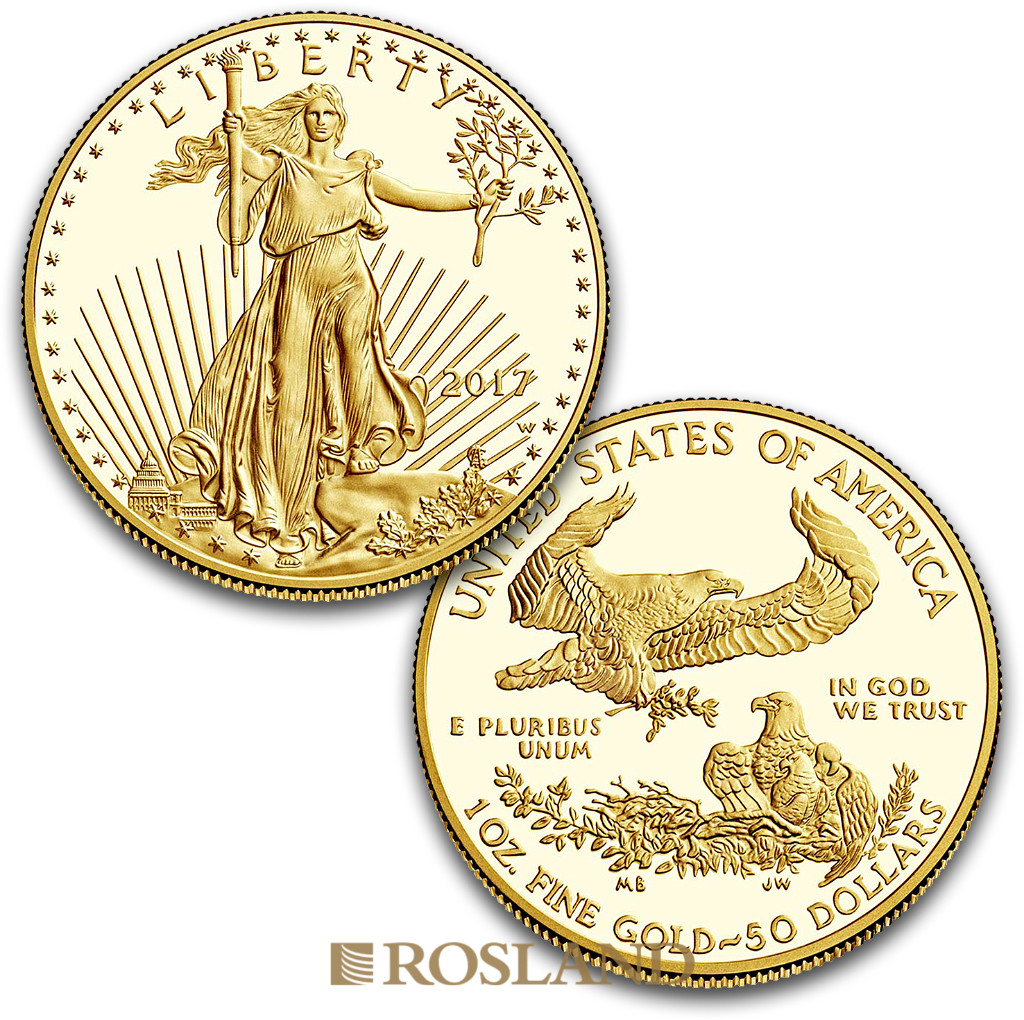 1,85 Unzen  4 Goldmünzen Set American Eagle 2017 PP (W, Box, Zertifikat)