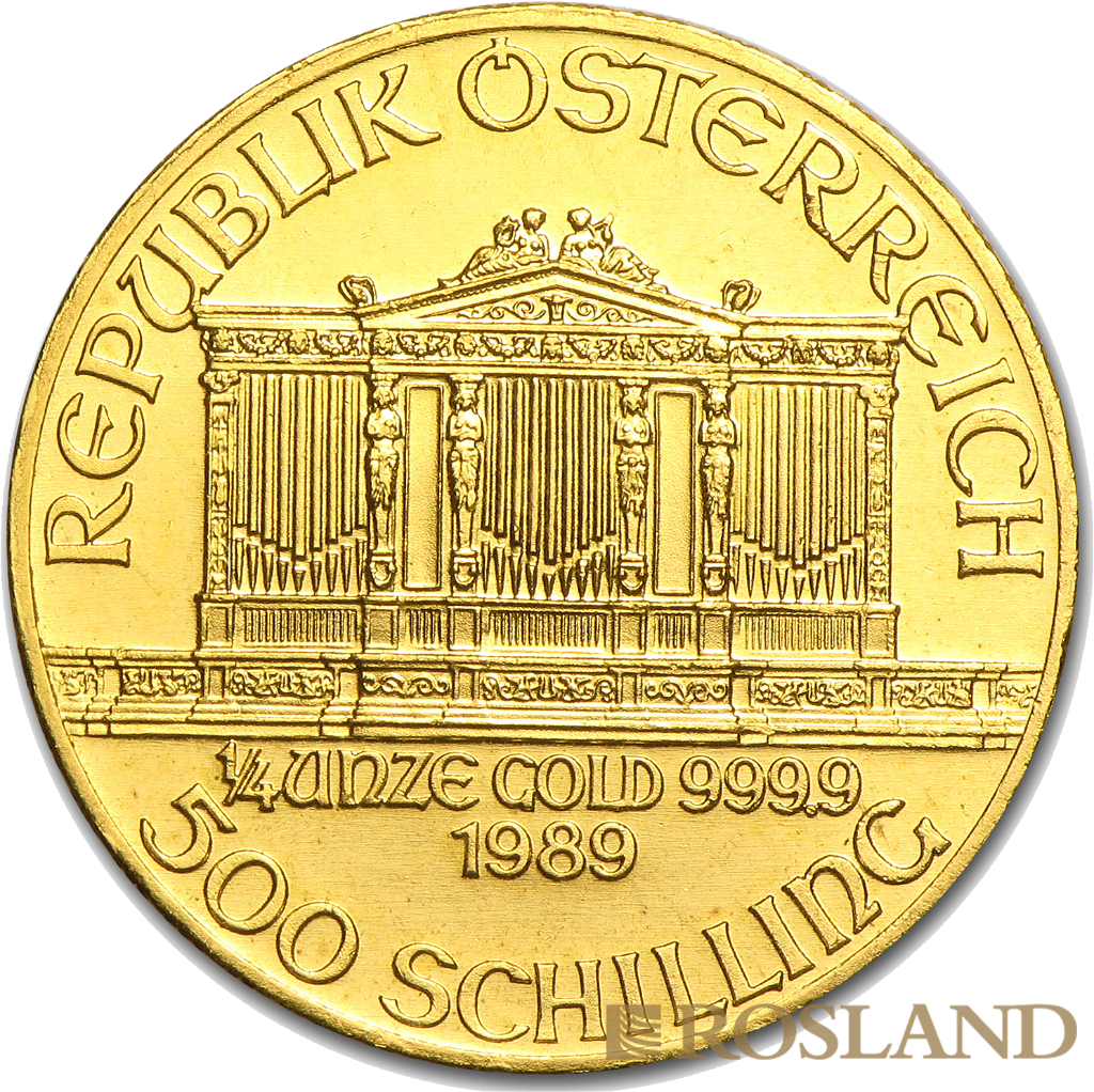 1/4 Unze Goldmünze Wiener Philharmoniker 1989