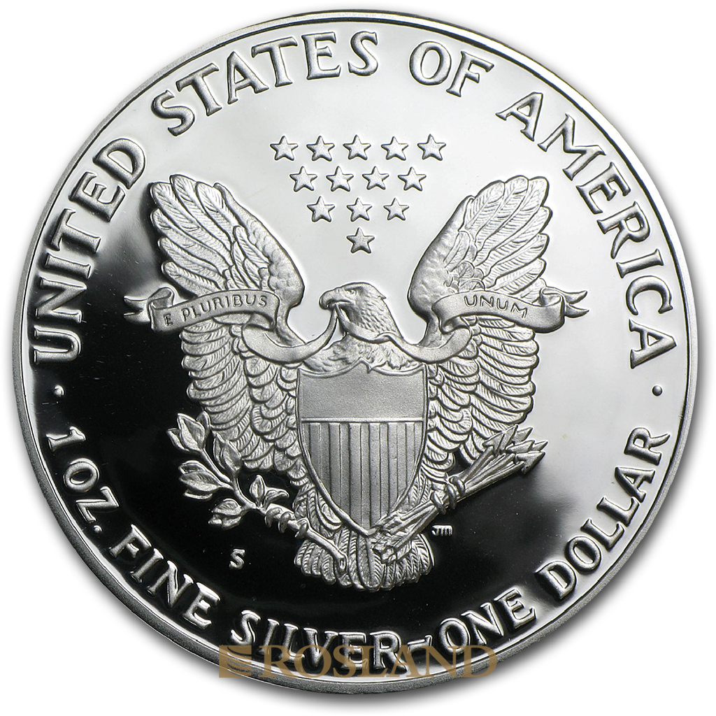 1 Unze Silbermünze American Eagle 1986 (S) PP (Box, Zertifikat)