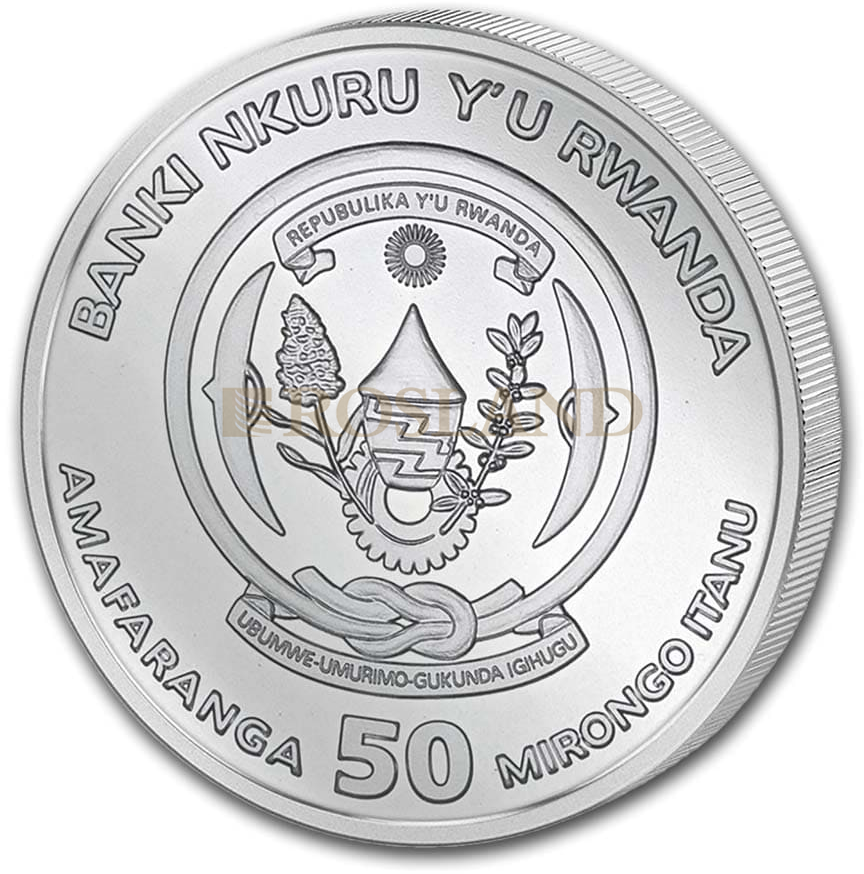 1 Unze Silbermünze Ruanda Lunar Ratte 2020