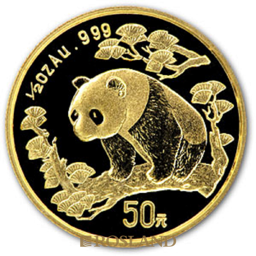 1/2 Unze Goldmünze China Panda 1997