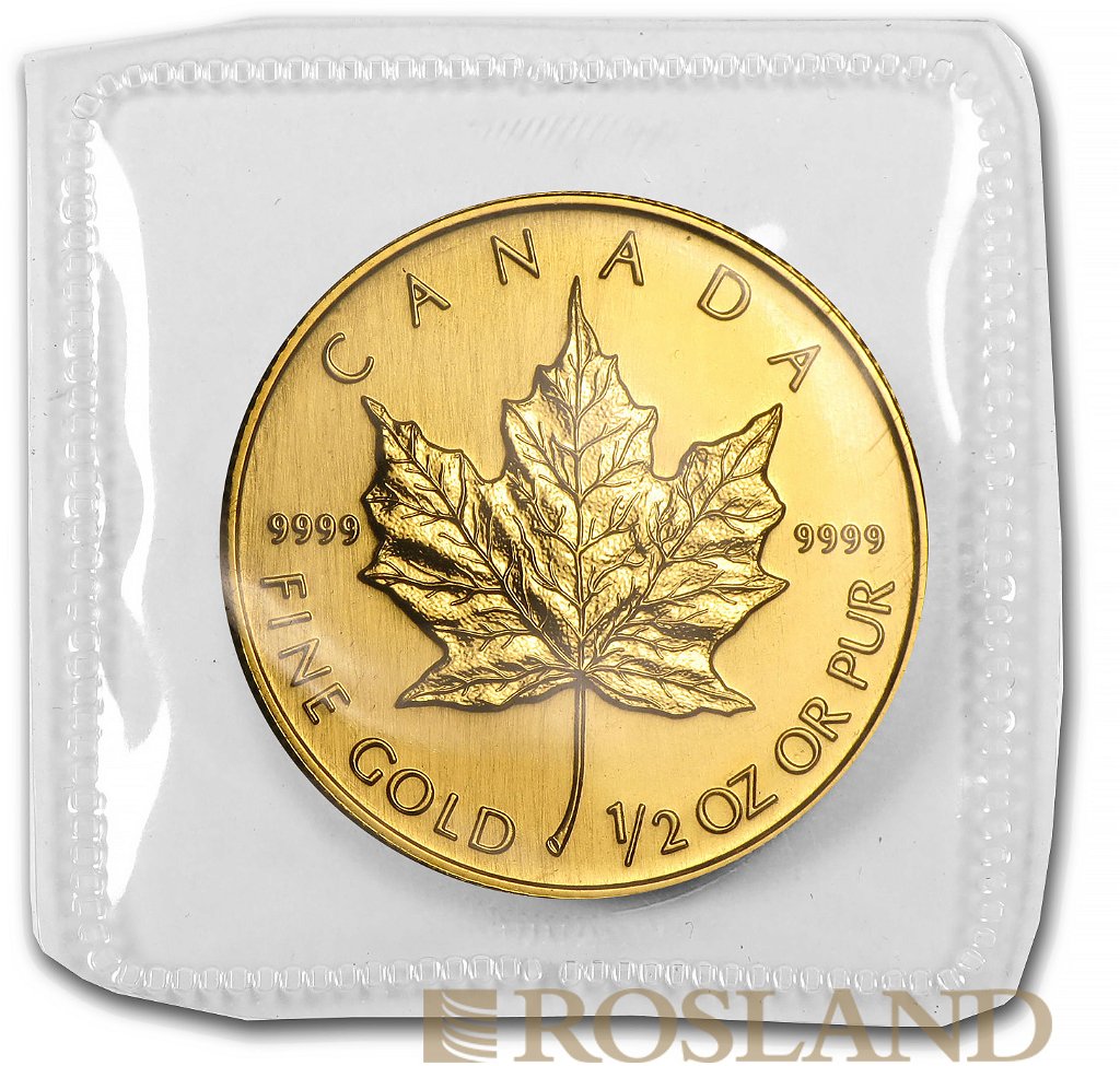 1/2 Unze Goldmünze Kanada Maple Leaf 1990