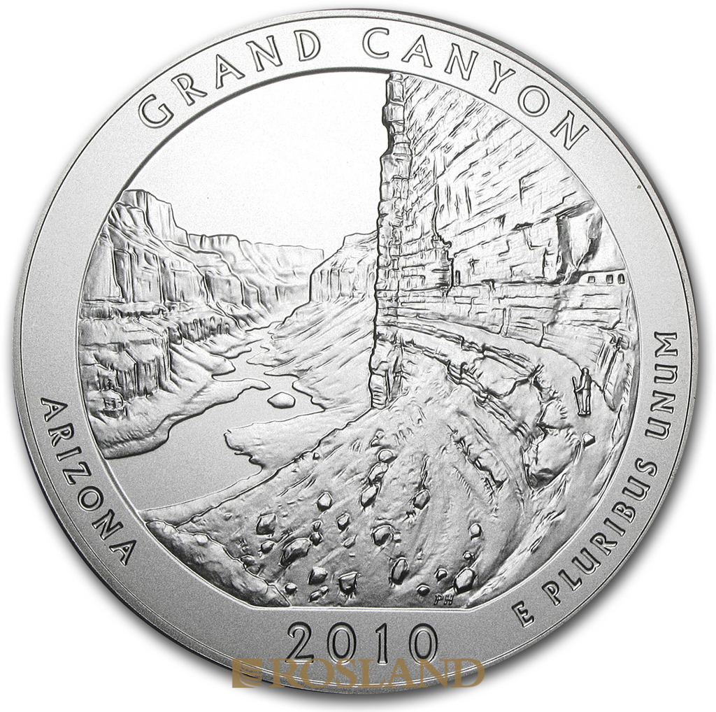 5 Unzen Silbermünze ATB Grand Canyon National Park 2010 P (Box, Zertifikat)