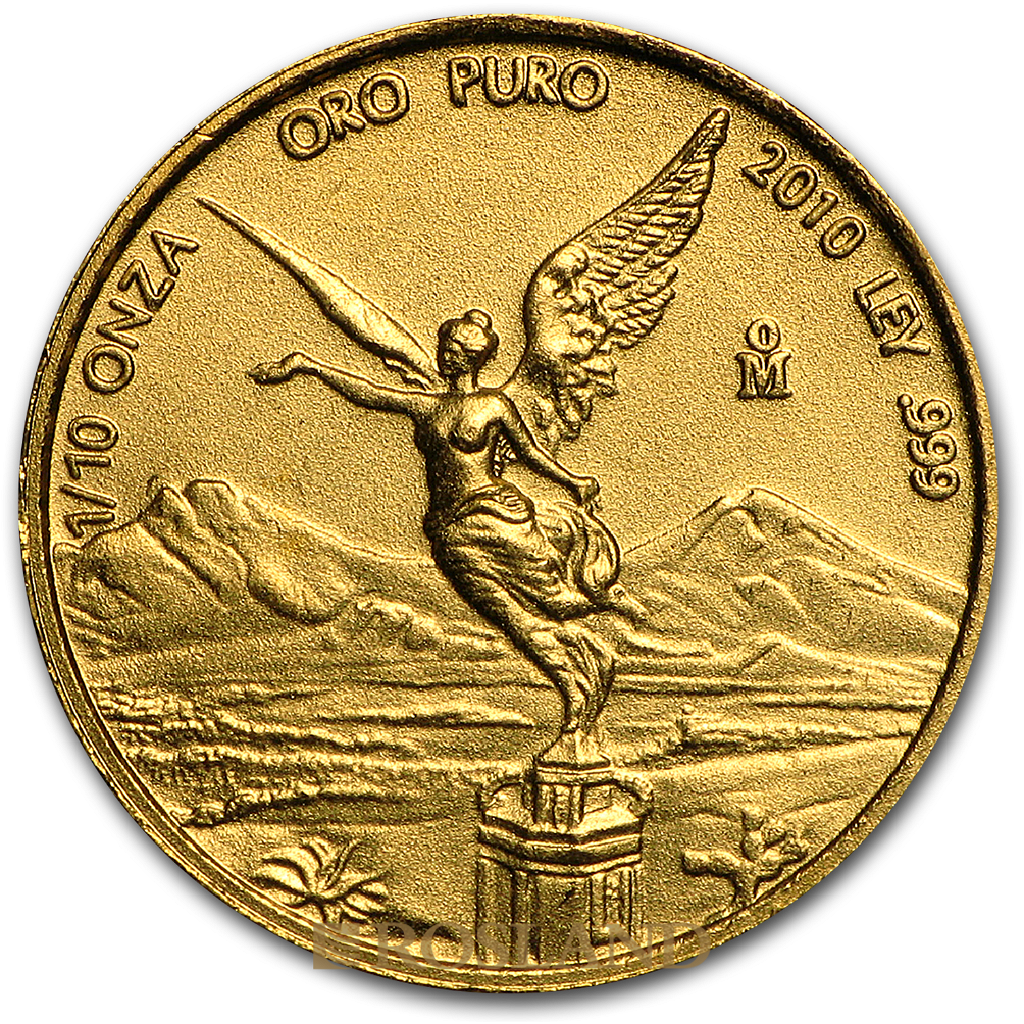 1/10 Unze Goldmünze Mexican Libertad 2010
