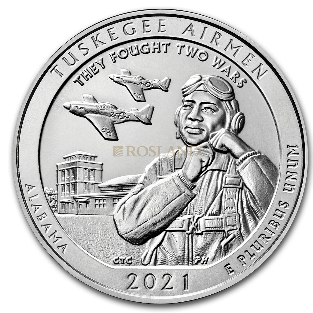 5 Unzen Silbermünze ATB Alabama Tuskegee Airmen 2021