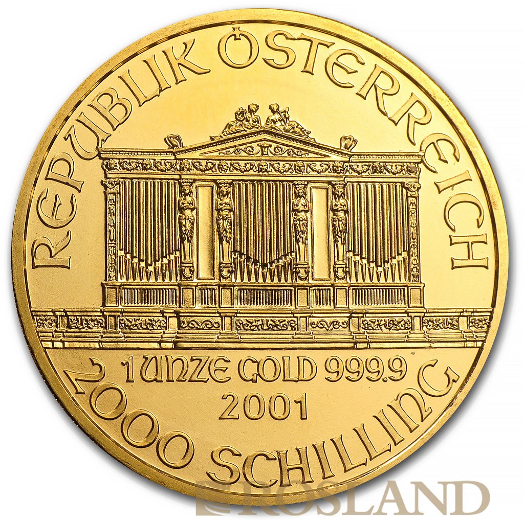 1 Unze Goldmünze Wiener Philharmoniker 2001 (Proof-Like)