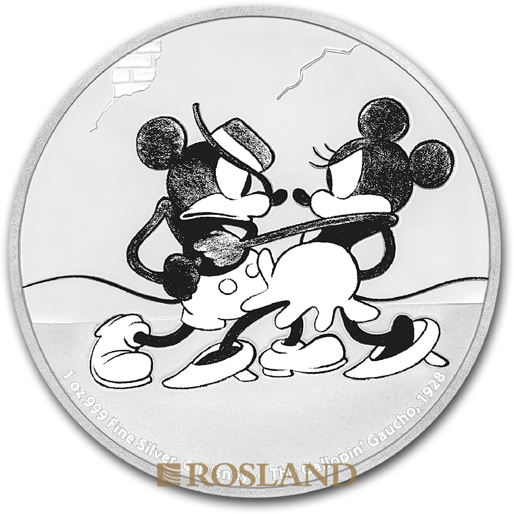 1 Unze Silbermünze Disney® Micky - Der galoppierende Gaucho 2017 PP (Box, Zertifikat)