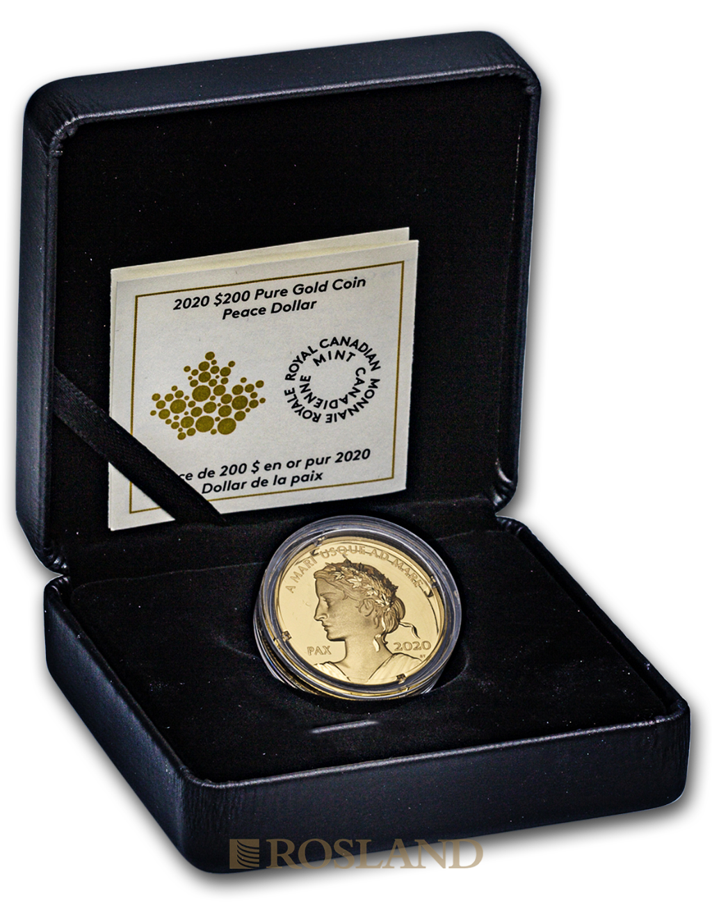 1 Unze Goldmünze Canada Peace Dollar 2020 PP (.99999, UHR, Box, Zertifikat)