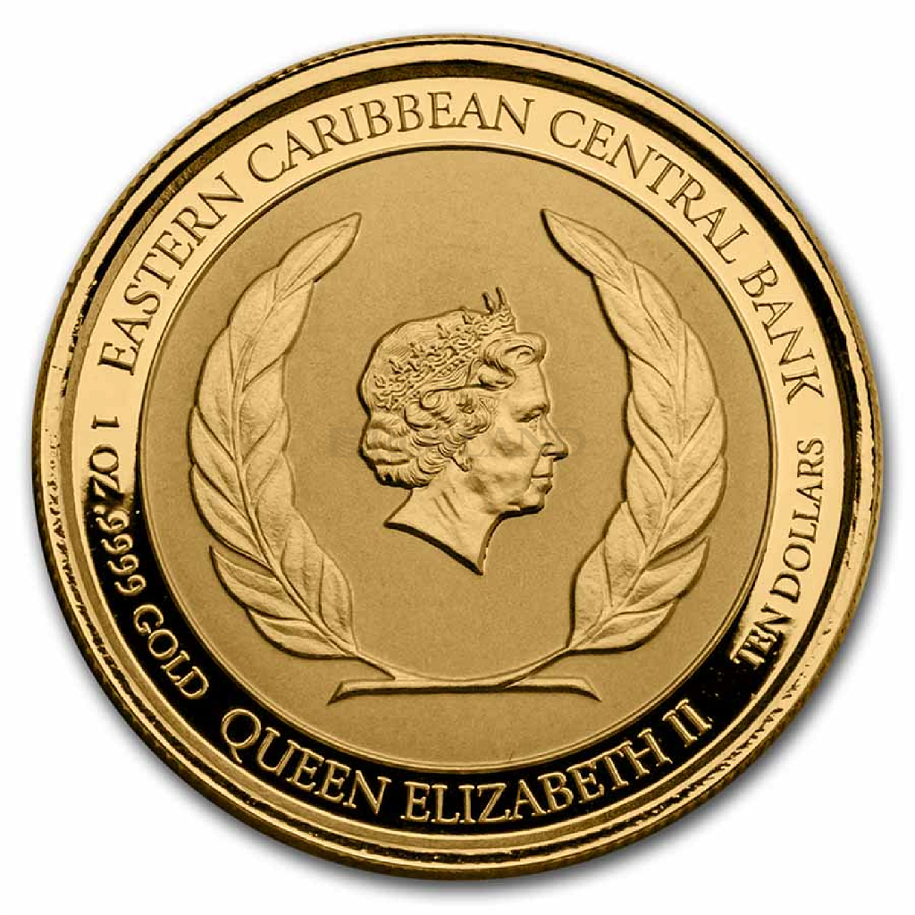 1 Unze Goldmünze EC8 St. Lucia Whiptail Lizard 2020 PP (Koloriert, Box, Zertifikat)