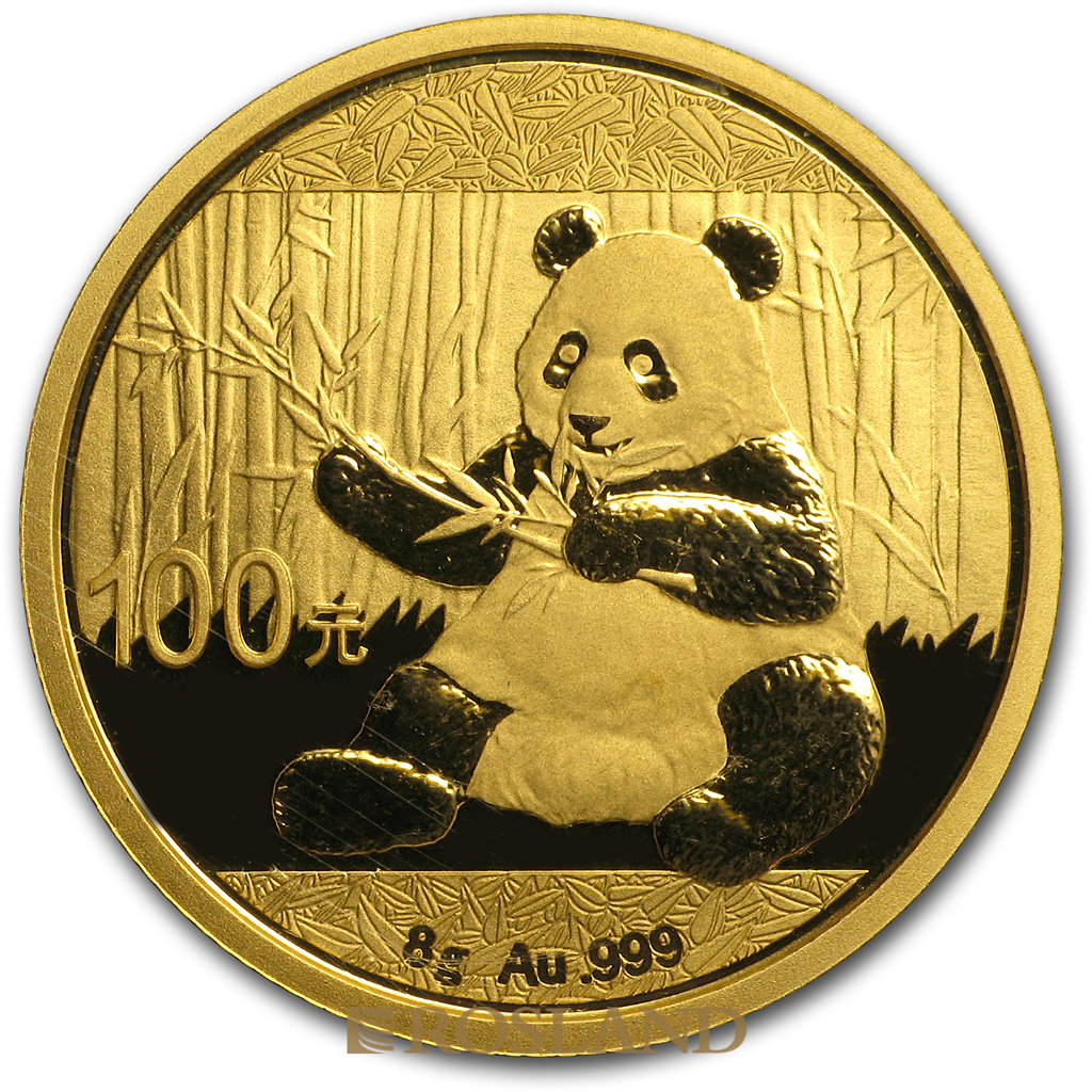 8 Gramm Goldmünze China Panda 2017