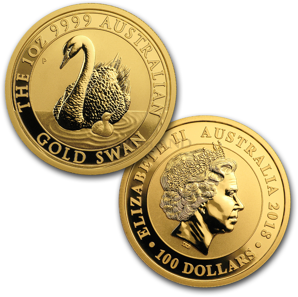 3 Gold- und Silbermünzen Set Australien Schwan 2018