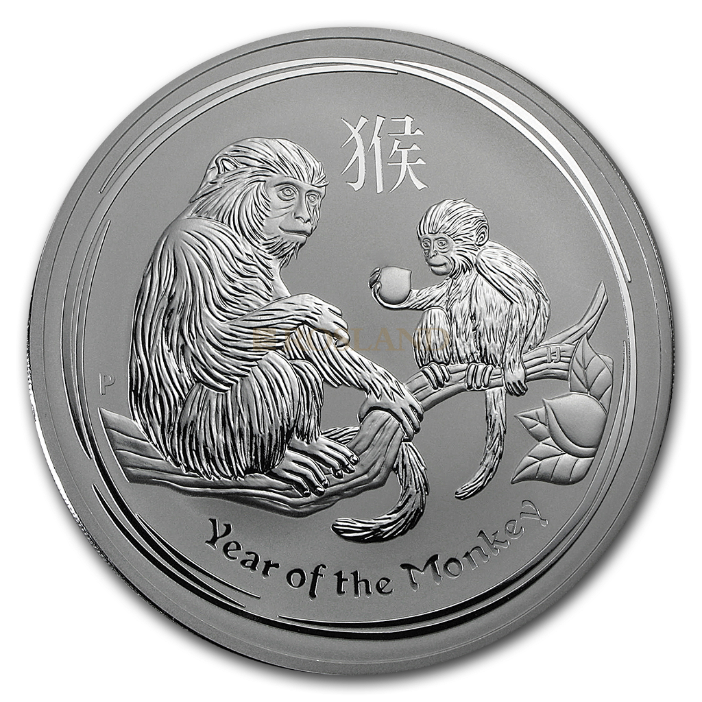 1 Kilogramm Silbermünze Lunar 2 Affe 2016