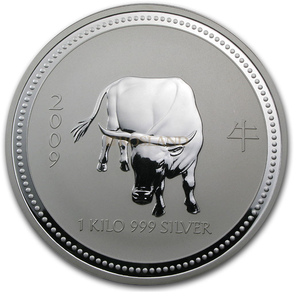 1 Kilogramm Silbermünze Lunar 1 Ochse 2009