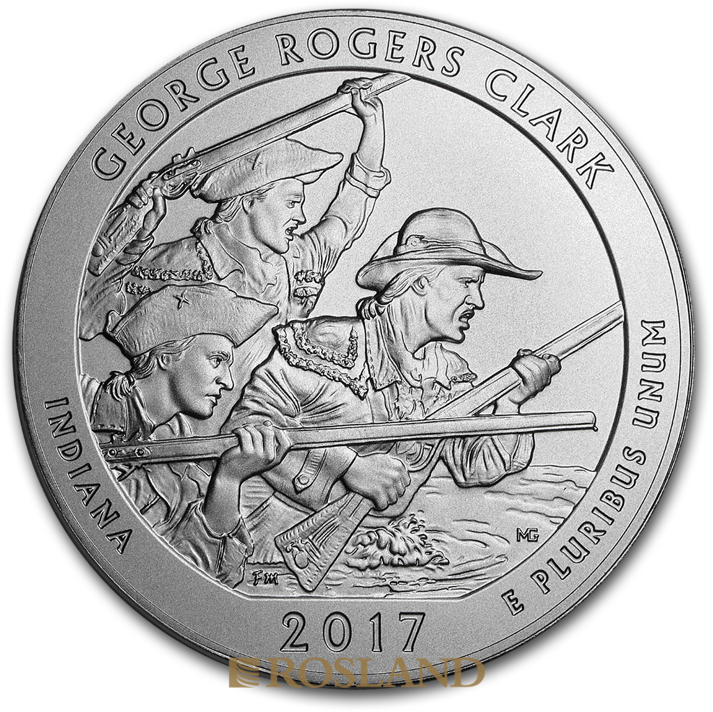 5 Unzen Silbermünze ATB George Rogers Clark National Historical Park 2017 P (Box, Zertifikat)