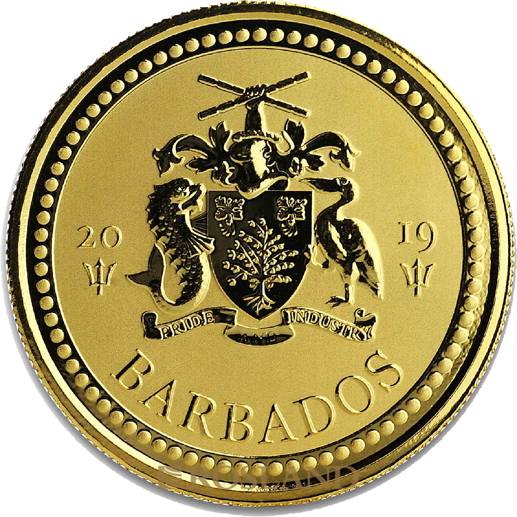 1 Unze Goldmünze Barbados Dreizack 2019