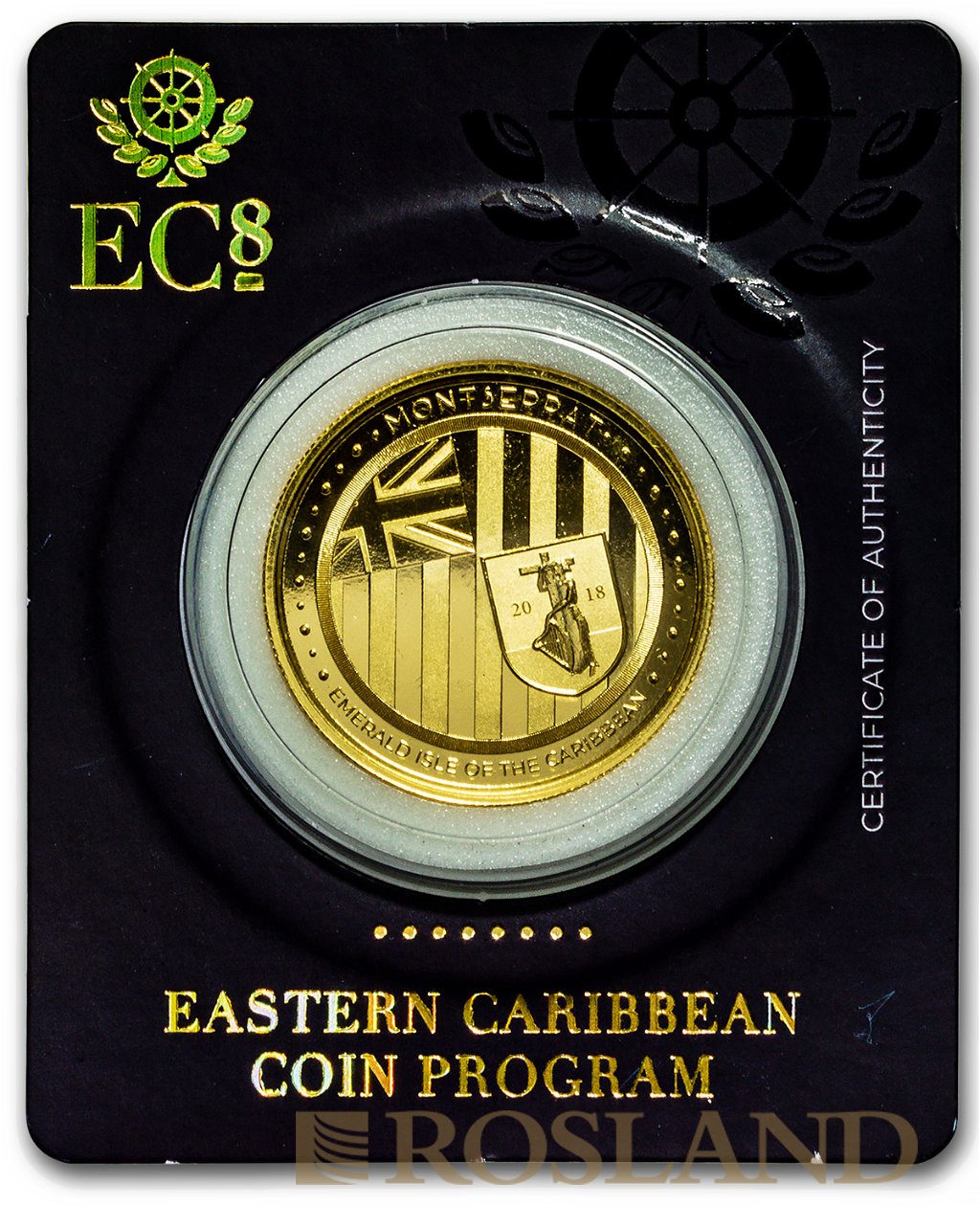 1 Unze Goldmünze EC8 Montserrat Emerald Isle of the Caribbean 2018 (Blister, Zertifikat)