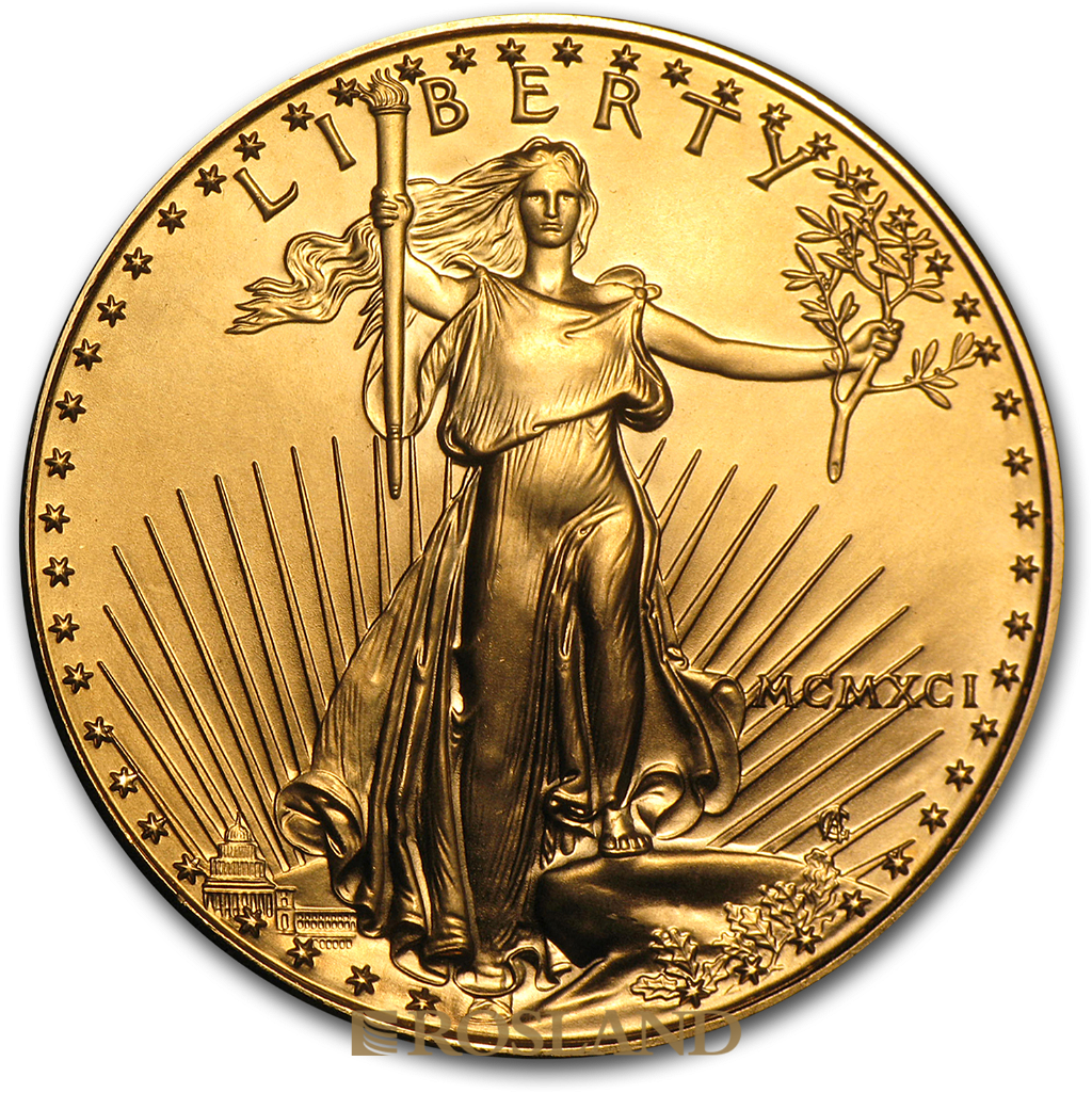 1 Unze Goldmünze American Eagle 1991 (MCMXCI)
