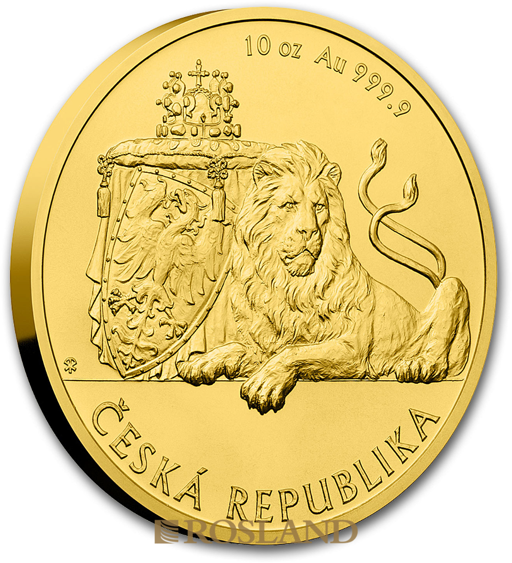 10 Unzen Goldmünze Tschechischer Löwe 2018 (Box, Zertifikat)