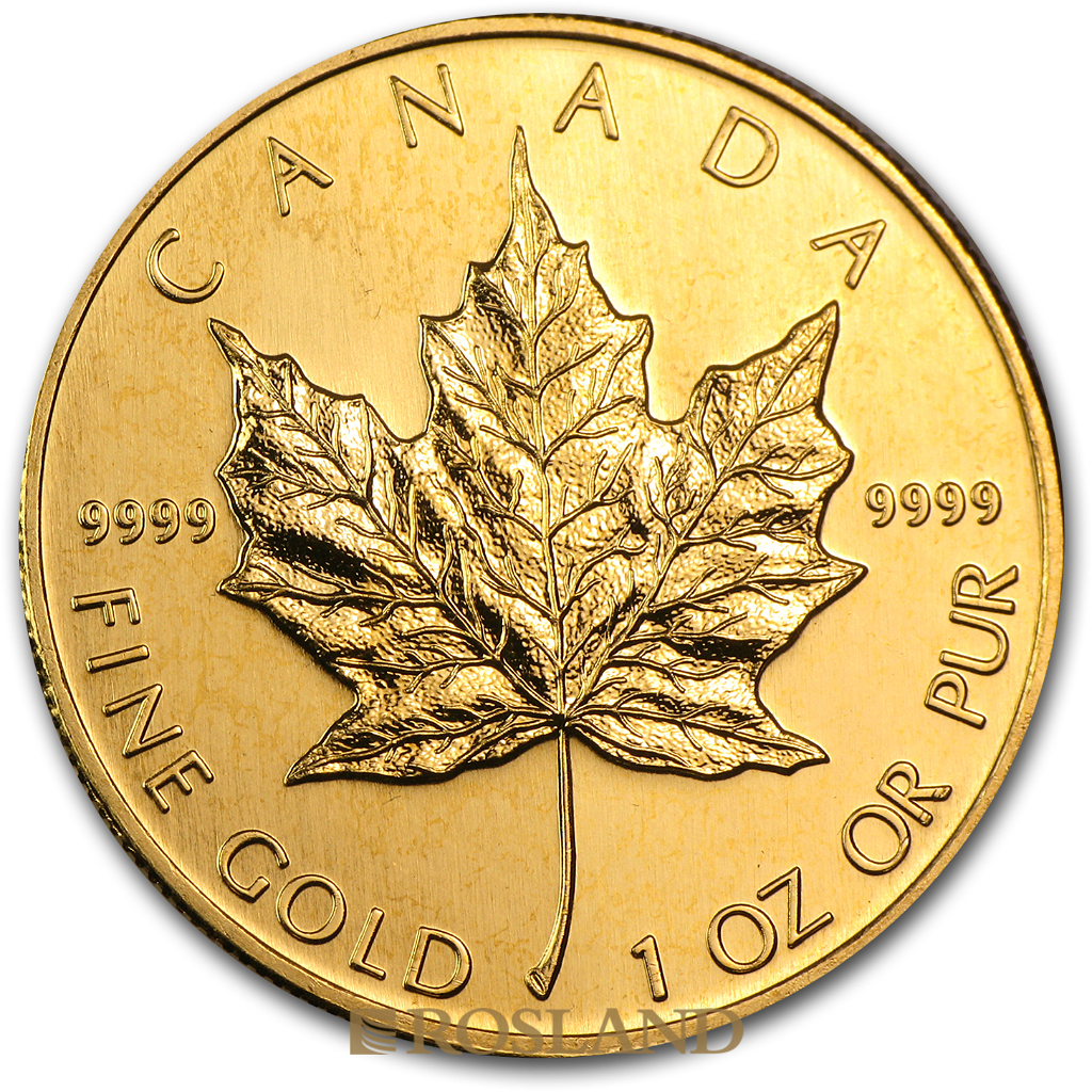 1 Unze Goldmünze Kanada Maple Leaf 1992