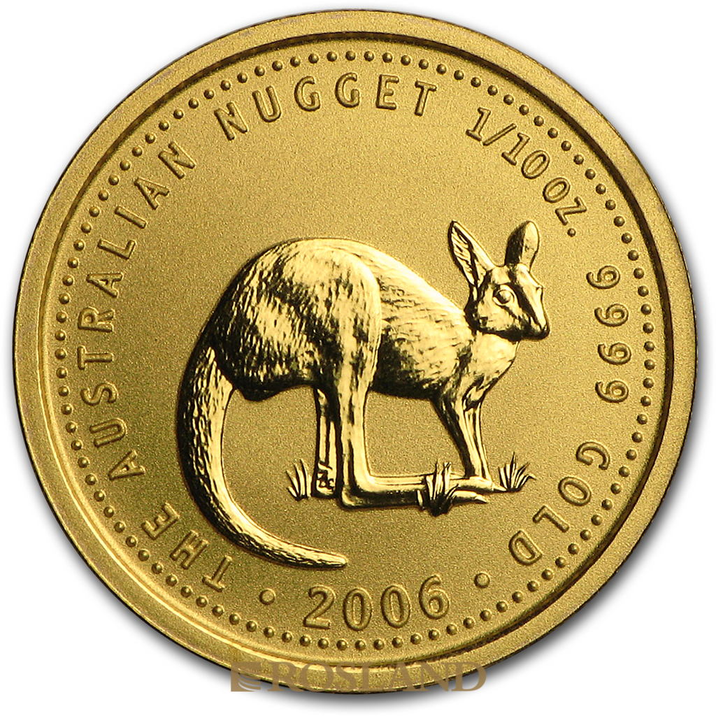 1/10 Unze Goldnugget Australien Känguru 2006